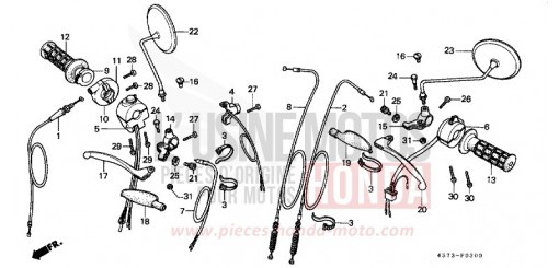COMMUTATEUR/CABLE (XL125SZ/A/B/C) XL125SC de 1987